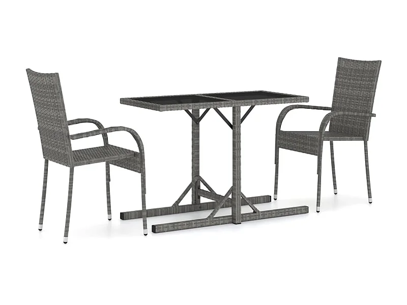 Ensemble de salle à manger de jardin 3 pcs Gris 29