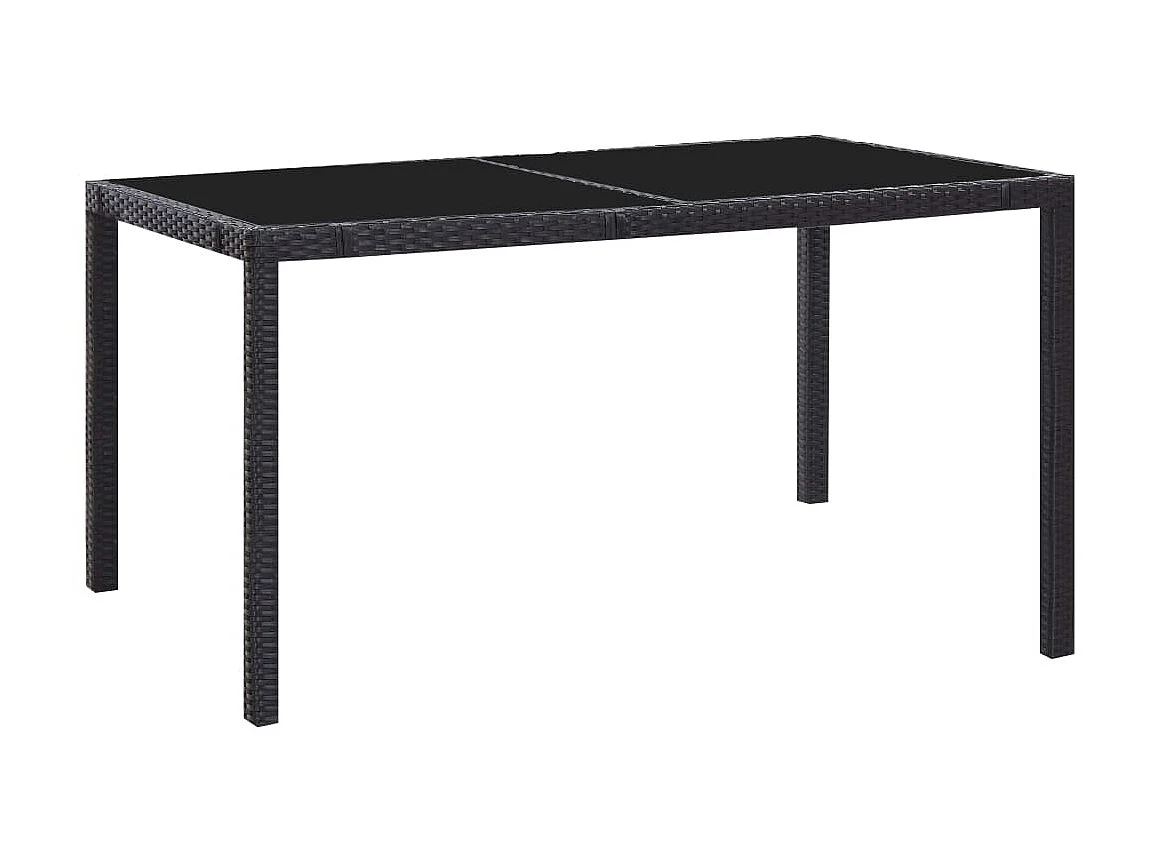 Ensemble à dîner d'extérieur 7 pcs Résine tressée Noir 3