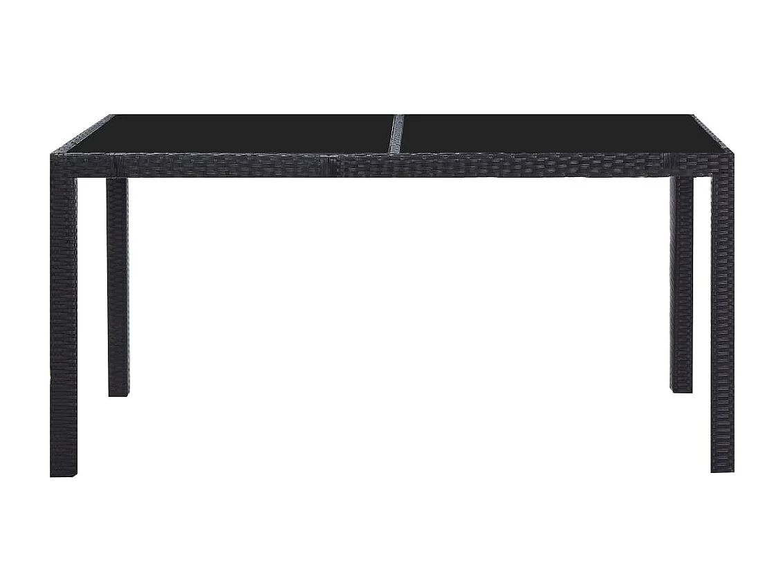 Ensemble à dîner d'extérieur 7 pcs Résine tressée Noir 3