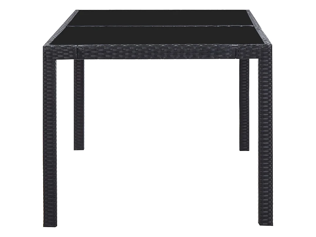 Ensemble à dîner d'extérieur 7 pcs Résine tressée Noir 3