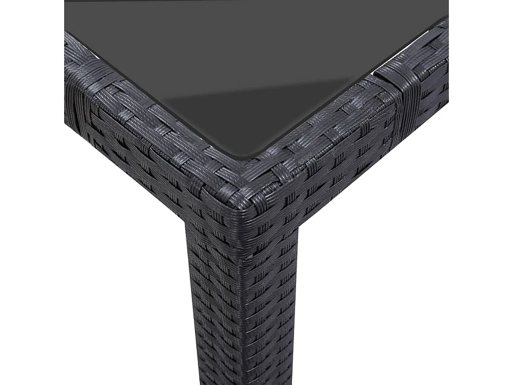 Ensemble à dîner d'extérieur 7 pcs Résine tressée Noir 3