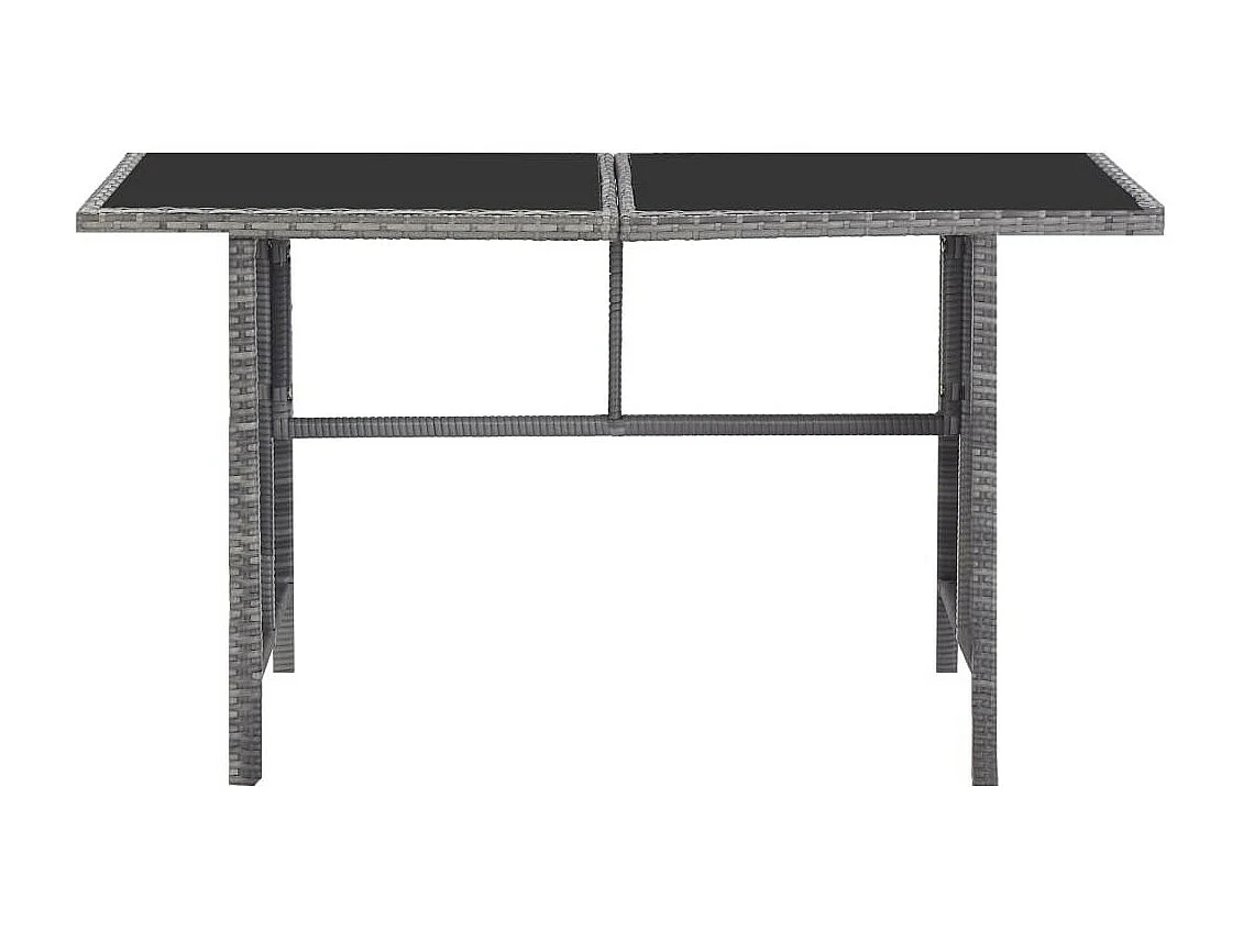 Mobilier à dîner de jardin 5pcs et coussins Résine tressée Gris