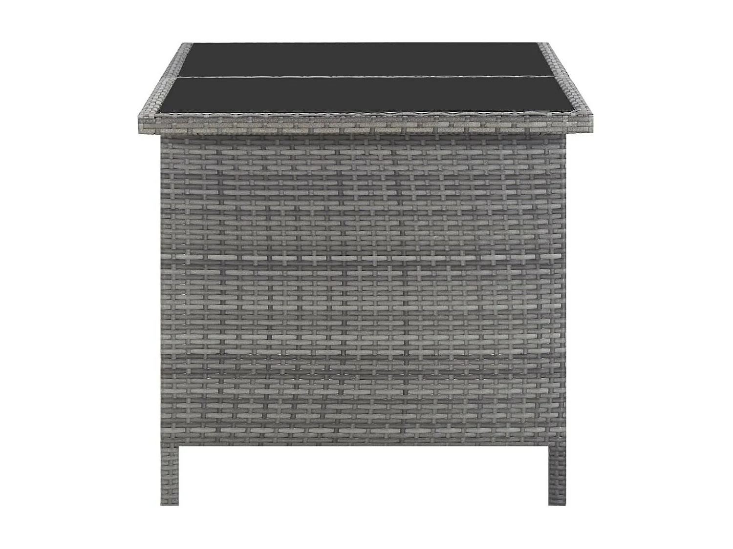 Mobilier à dîner de jardin 5pcs et coussins Résine tressée Gris