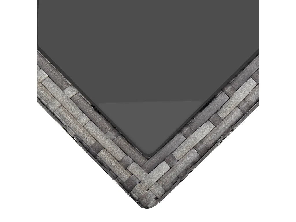 Mobilier à dîner de jardin 5pcs et coussins Résine tressée Gris