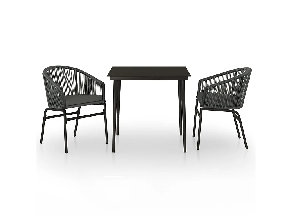 Ensemble de salle à manger de jardin 3 pcs Anthracite 2