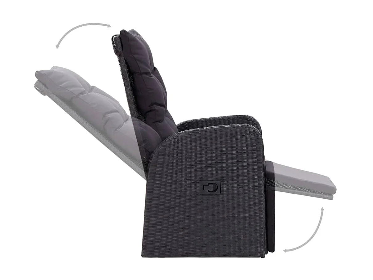 Ensemble de salle à manger de jardin 3 pcs Noir 46