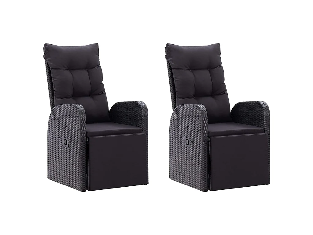 Ensemble de salle à manger de jardin 3 pcs Noir 46