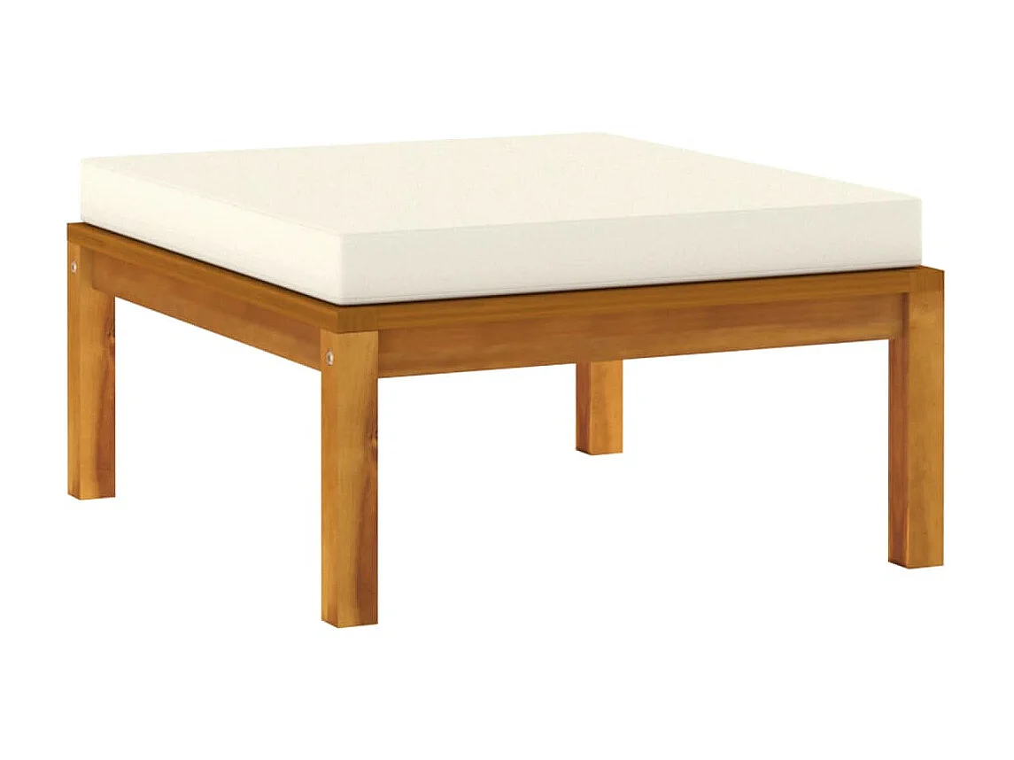 Salon de jardin 12 pcs avec coussin crème Bois d'acacia solide