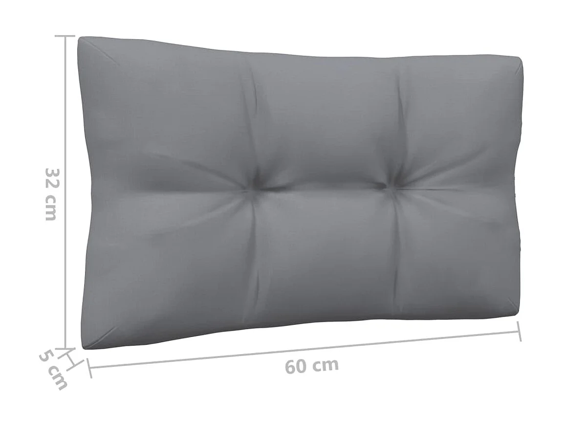 Salon de jardin 6 pcs avec coussins gris Bois de pin 6