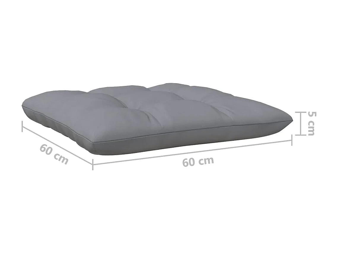 Salon de jardin 6 pcs avec coussins gris Bois de pin 6