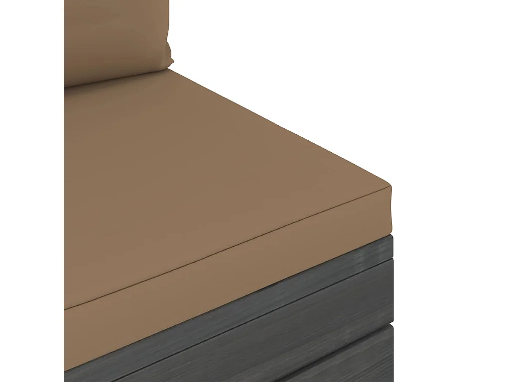 Salon palette de jardin 2 pcs avec coussins Bois de pin massif 2