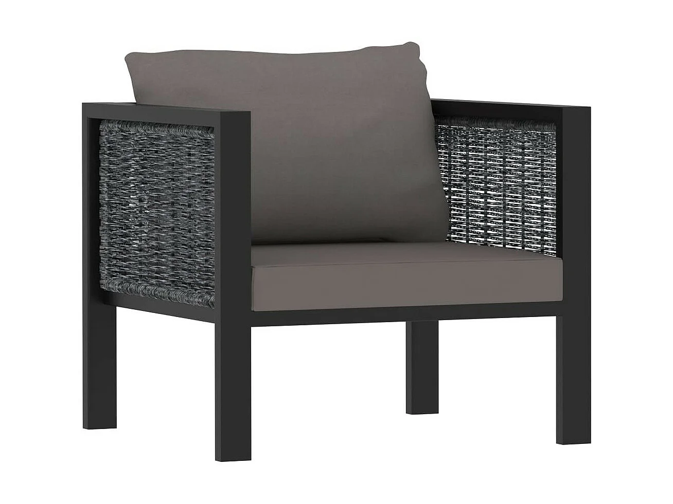 Salon de jardin 8 pcs avec coussins Résine tressée Anthracite