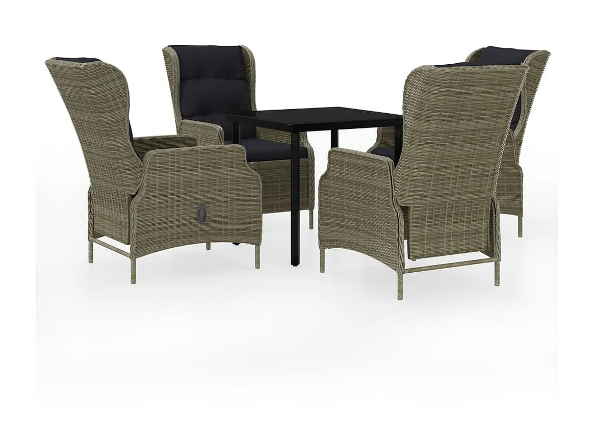 Ensemble de salle à manger de jardin 5 pcs Marron 10