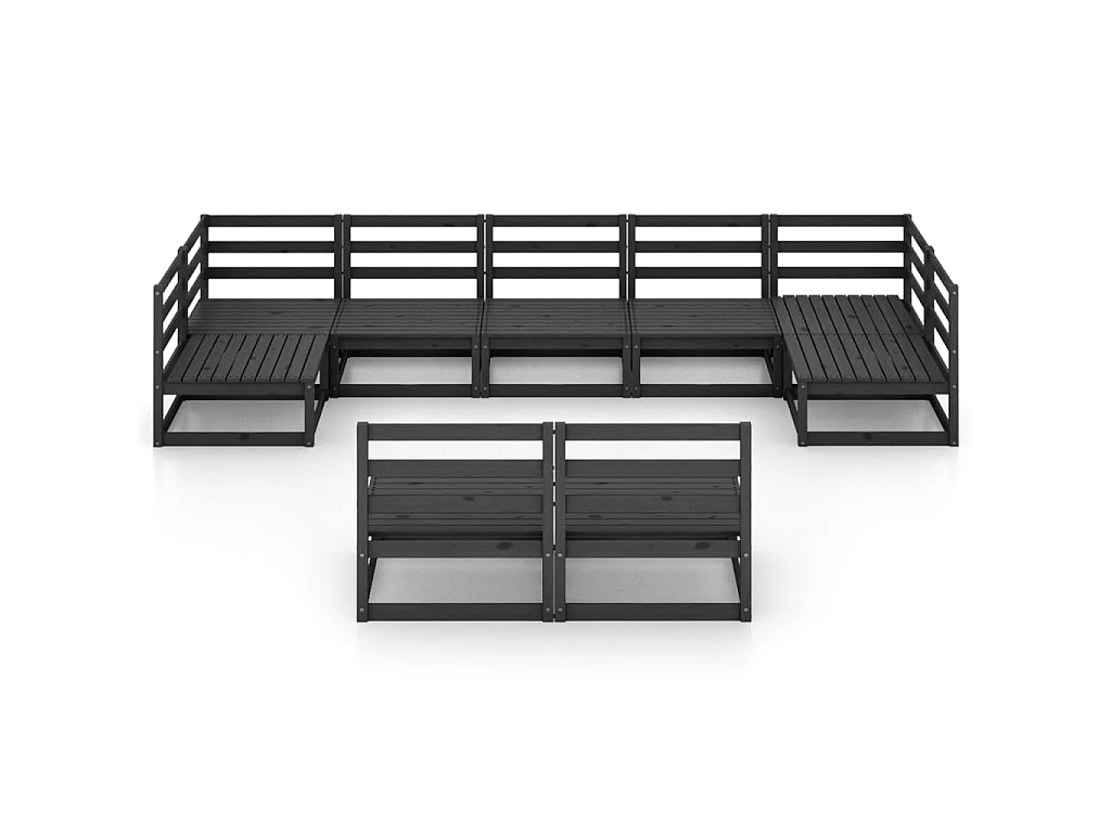 Salon de jardin 9 pcs Bois de pin massif 38
