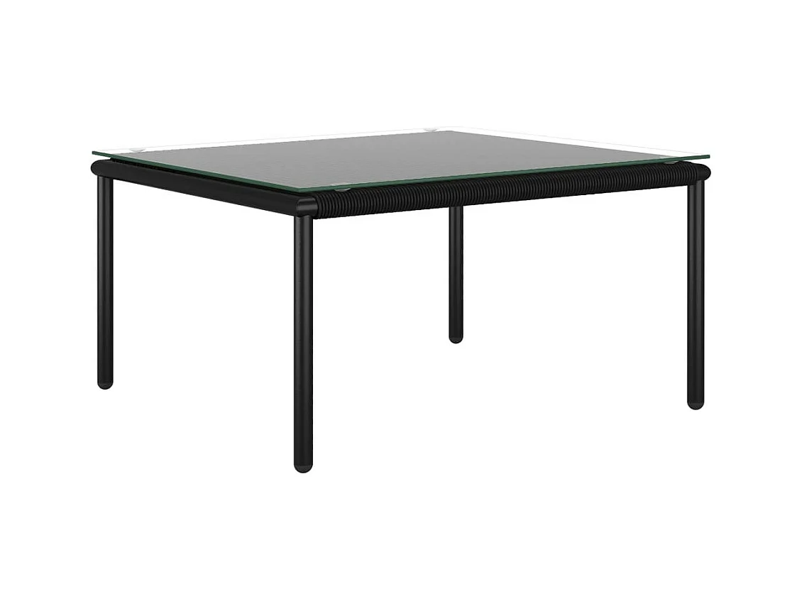 Salon de jardin 6 pcs avec coussins Noir PVC 2