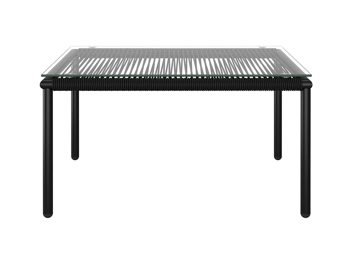 Salon de jardin 6 pcs avec coussins Noir PVC 2