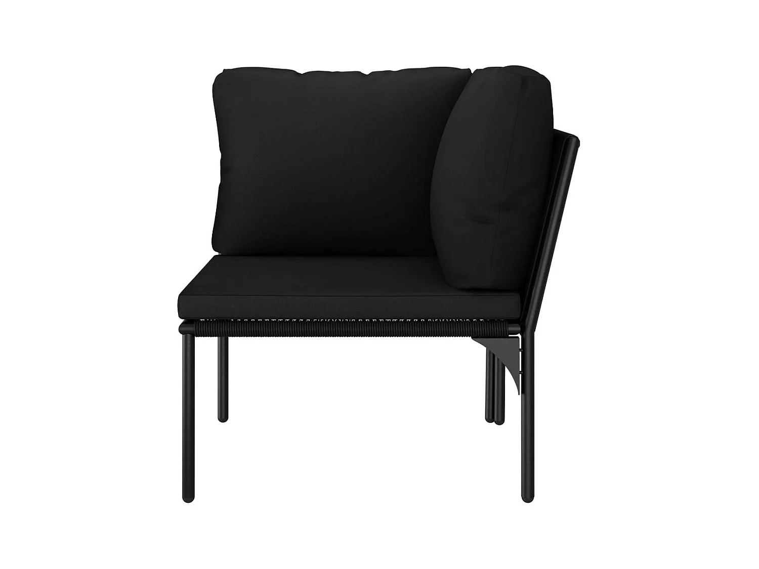 Salon de jardin 6 pcs avec coussins Noir PVC 2