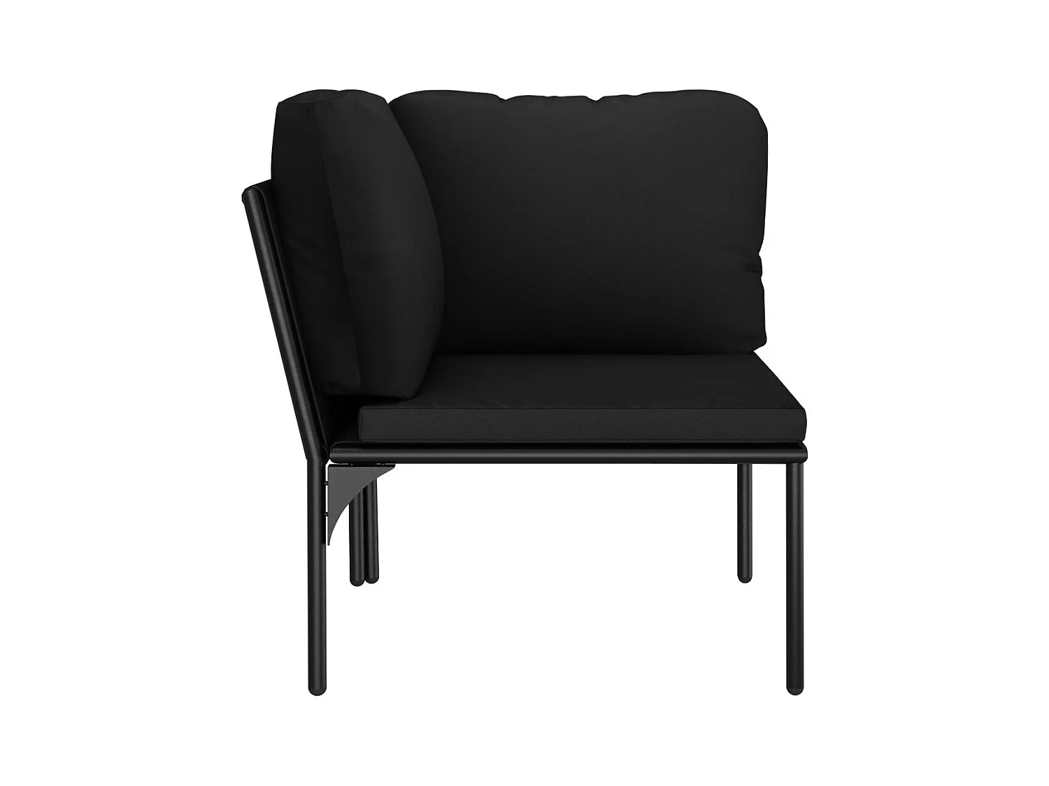 Salon de jardin 6 pcs avec coussins Noir PVC 2