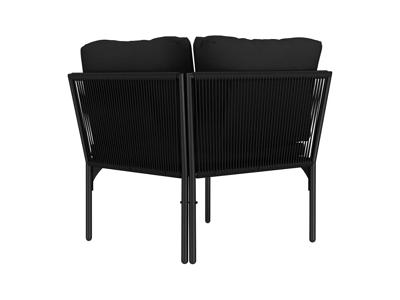 Salon de jardin 6 pcs avec coussins Noir PVC 2