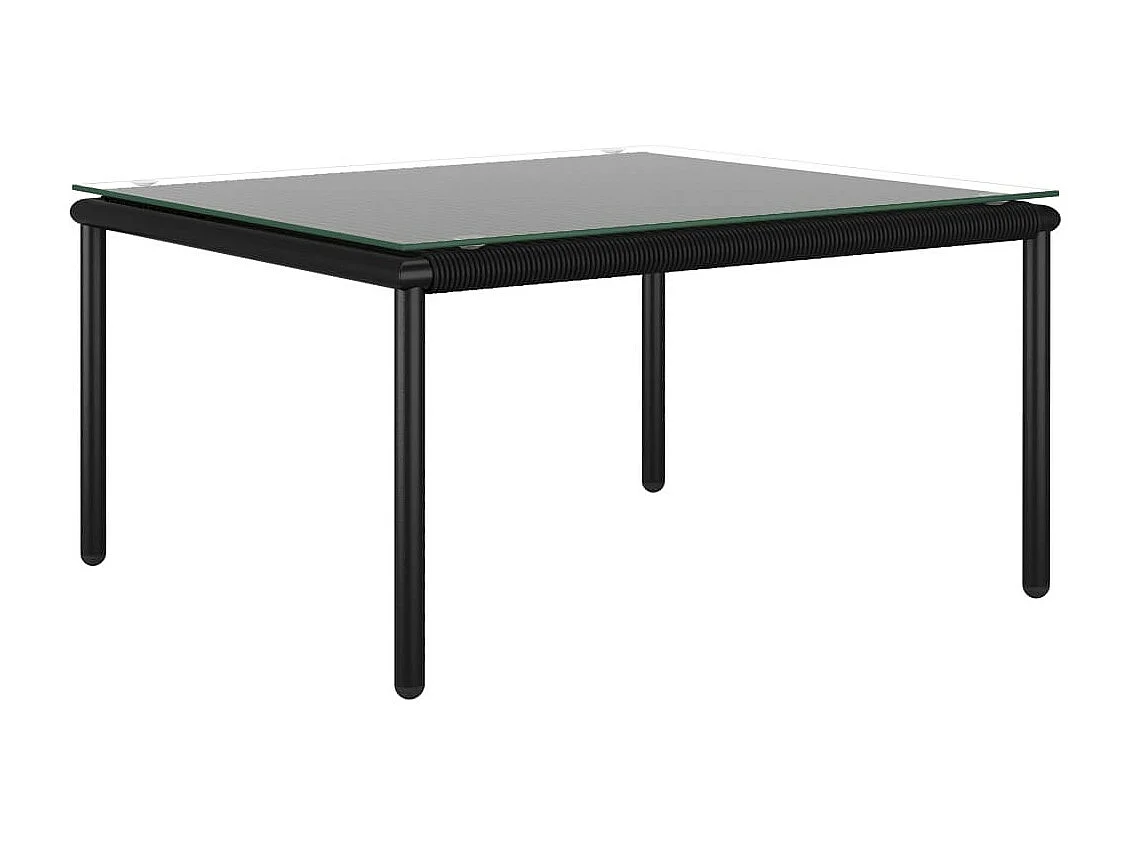 Salon de jardin 6 pcs avec coussins Noir PVC 2