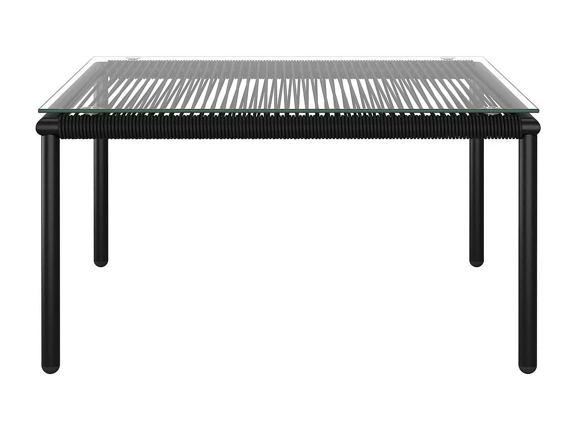 Salon de jardin 6 pcs avec coussins Noir PVC 2