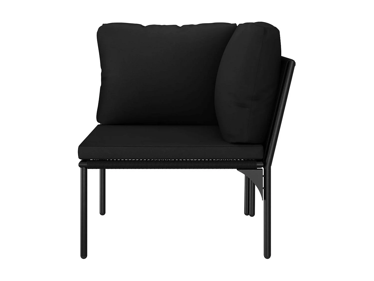 Salon de jardin 6 pcs avec coussins Noir PVC 2