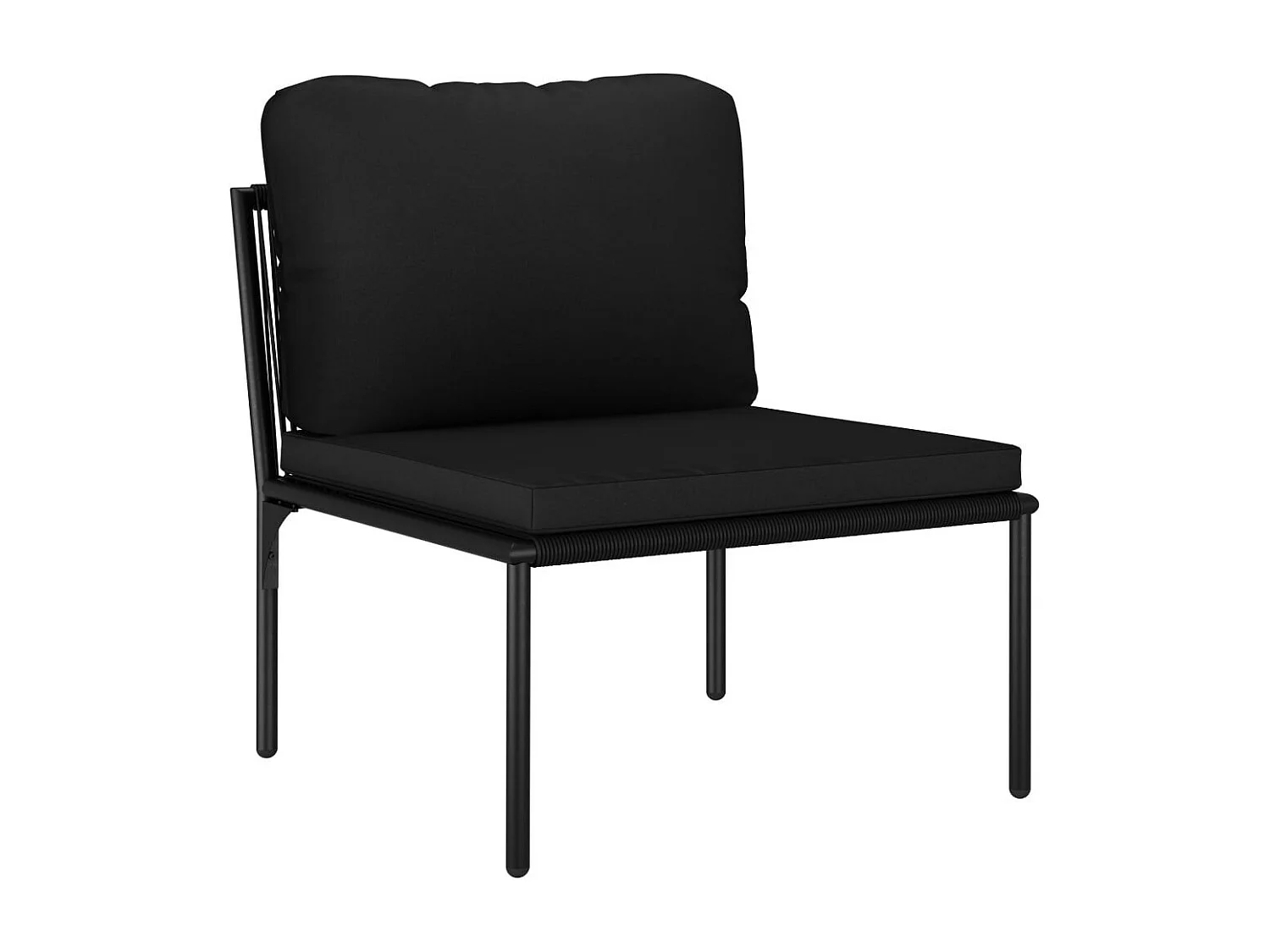 Salon de jardin 6 pcs avec coussins Noir PVC 2