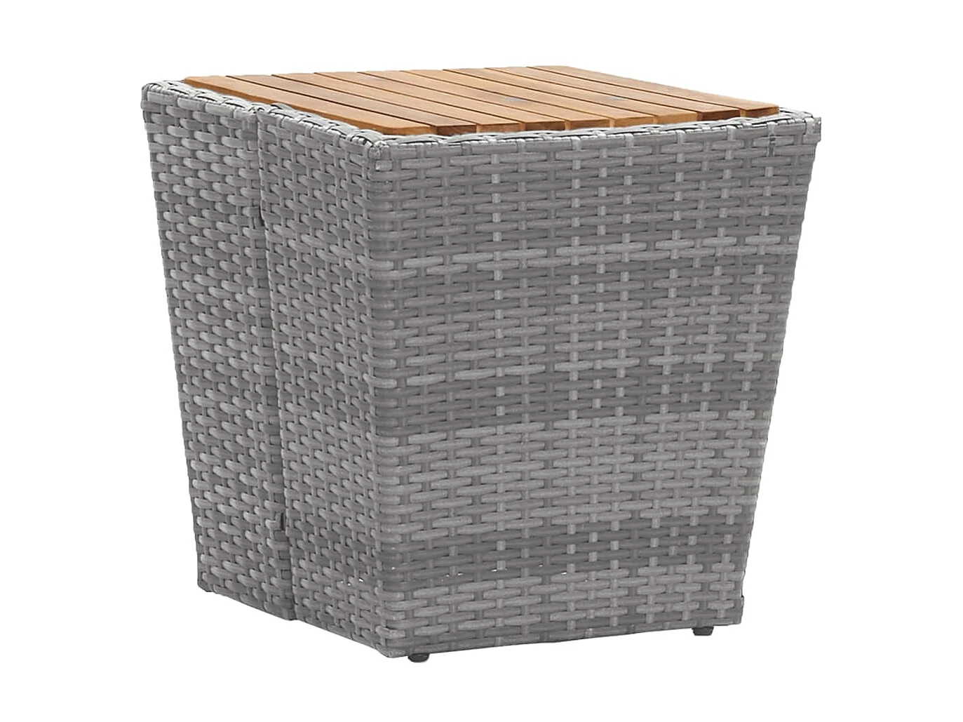 Ensemble de bistro de jardin 5pcs Résine tressée et acacia Gris 2