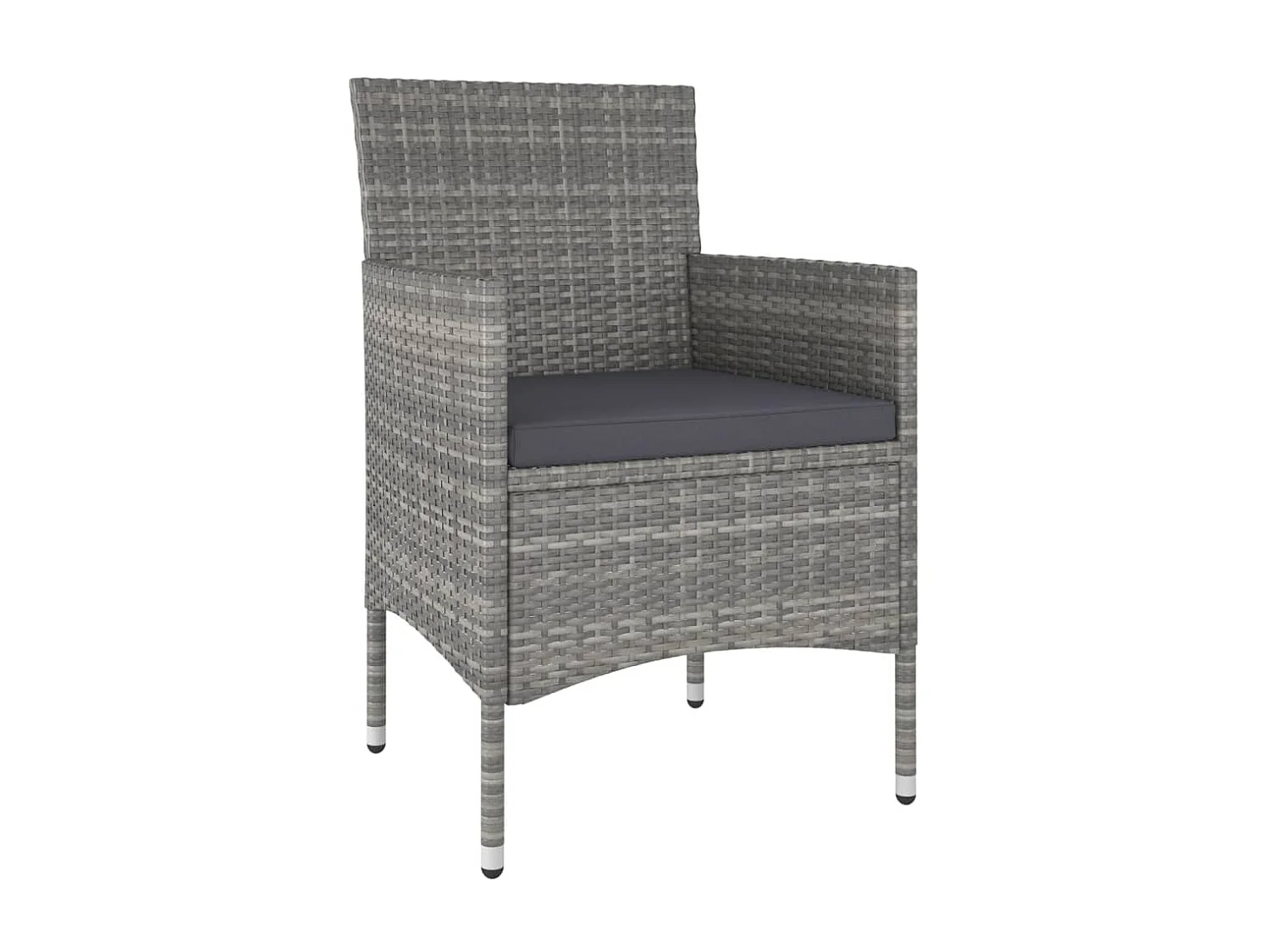 Ensemble de bistro de jardin 5pcs Résine tressée et acacia Gris 2