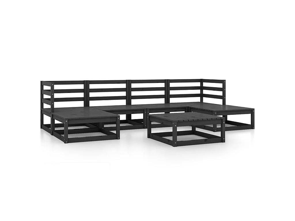 Salon de jardin 7 pcs Bois de pin massif 26