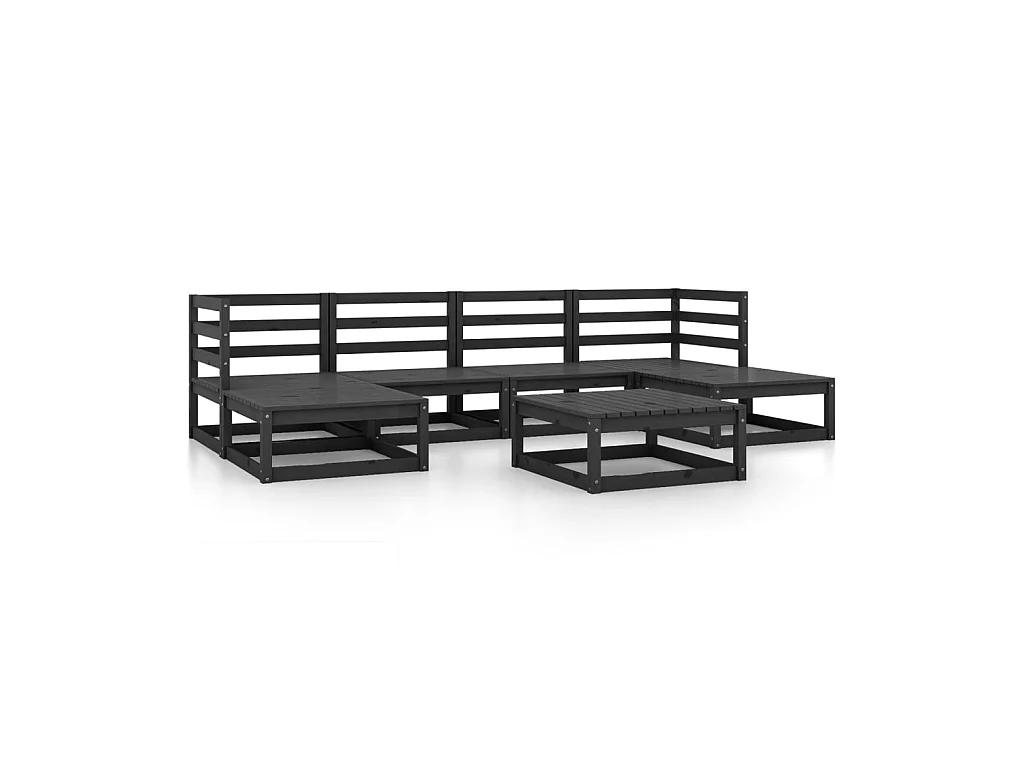 Salon de jardin 7 pcs Bois de pin massif 26