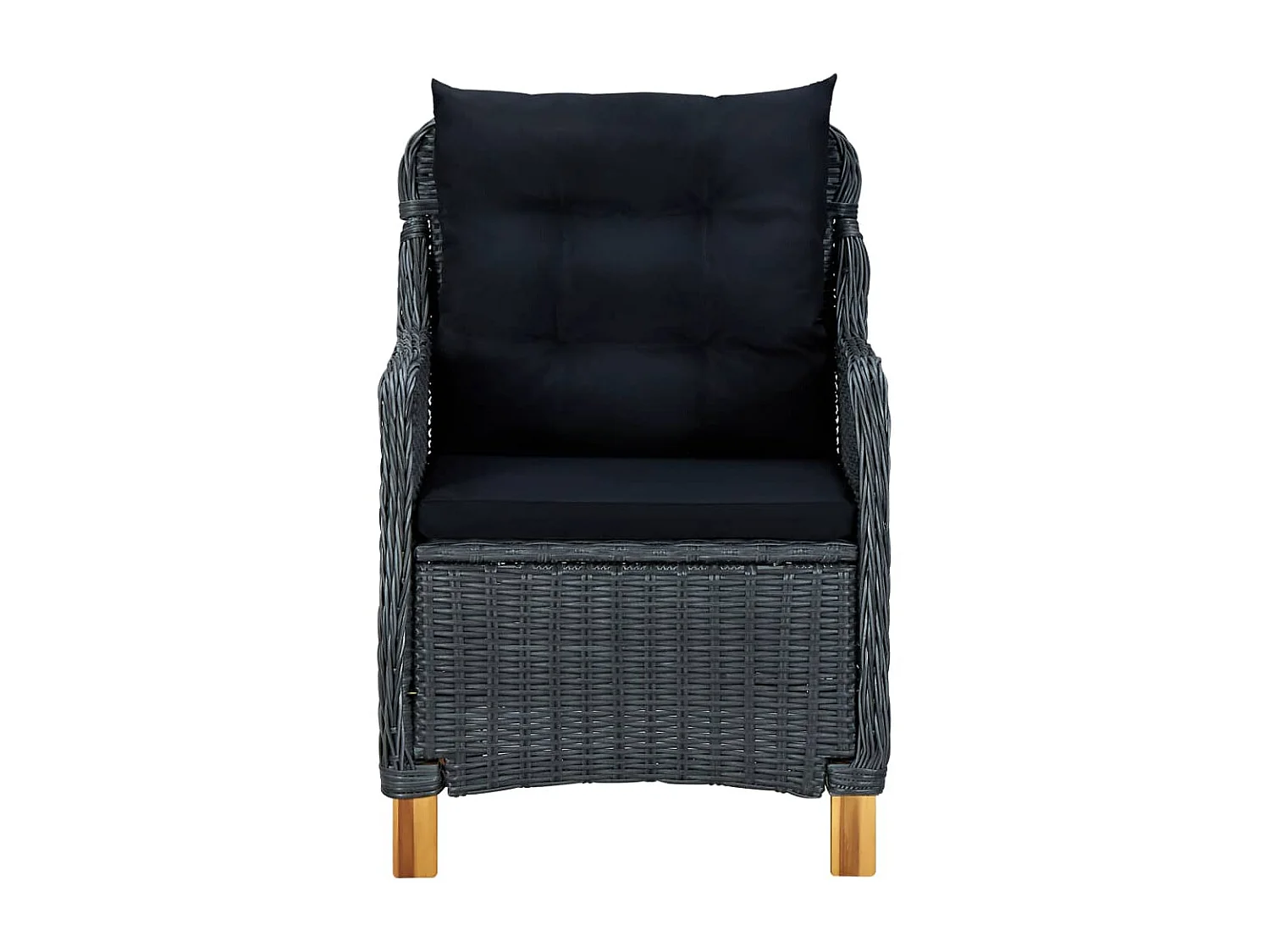 Mobilier à dîner 9 pcs avec coussins Résine tressée Gris foncé 2