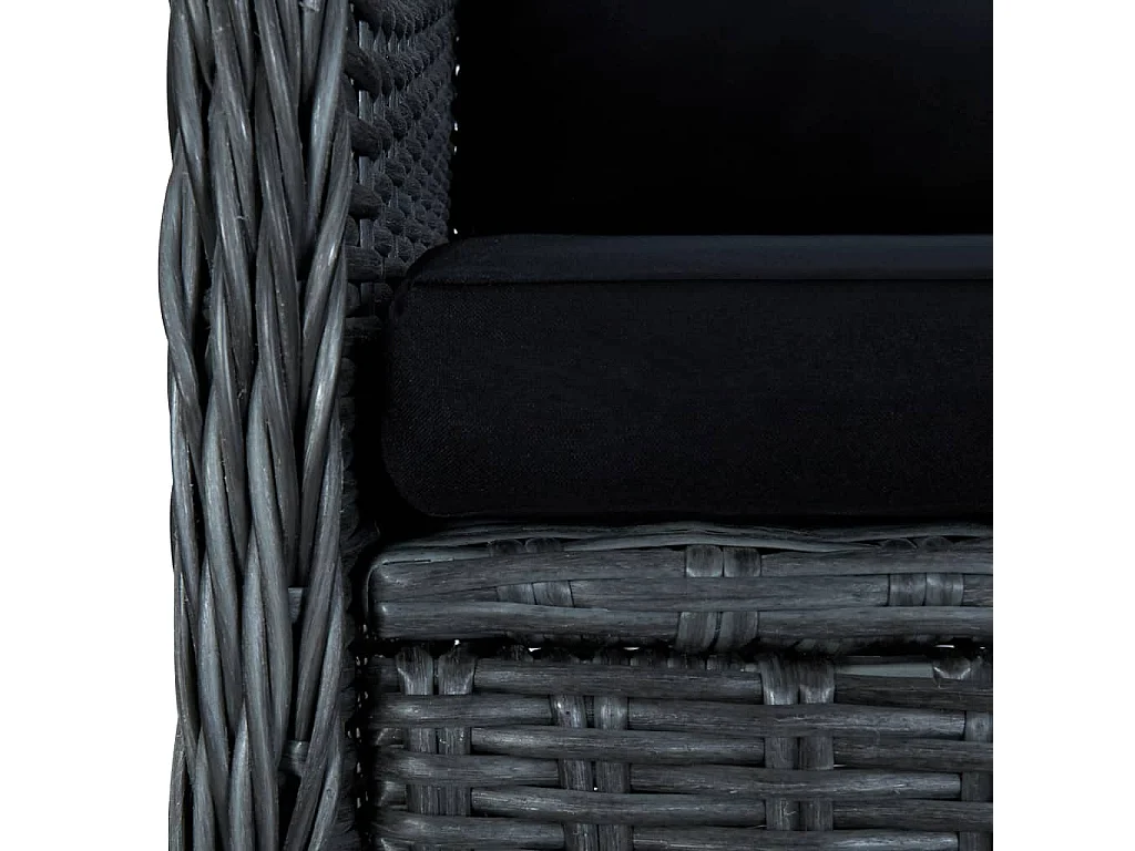 Mobilier à dîner 9 pcs avec coussins Résine tressée Gris foncé 2