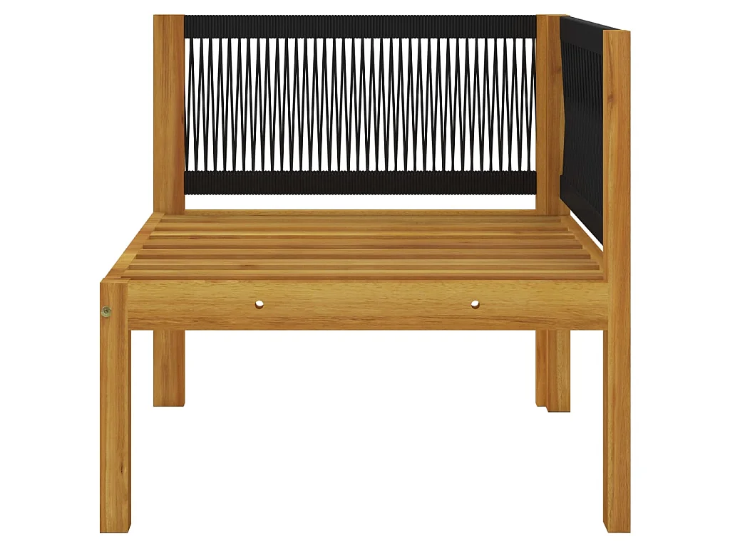 Salon de jardin 6 pcs avec coussins Crème Bois d'acacia solide 3