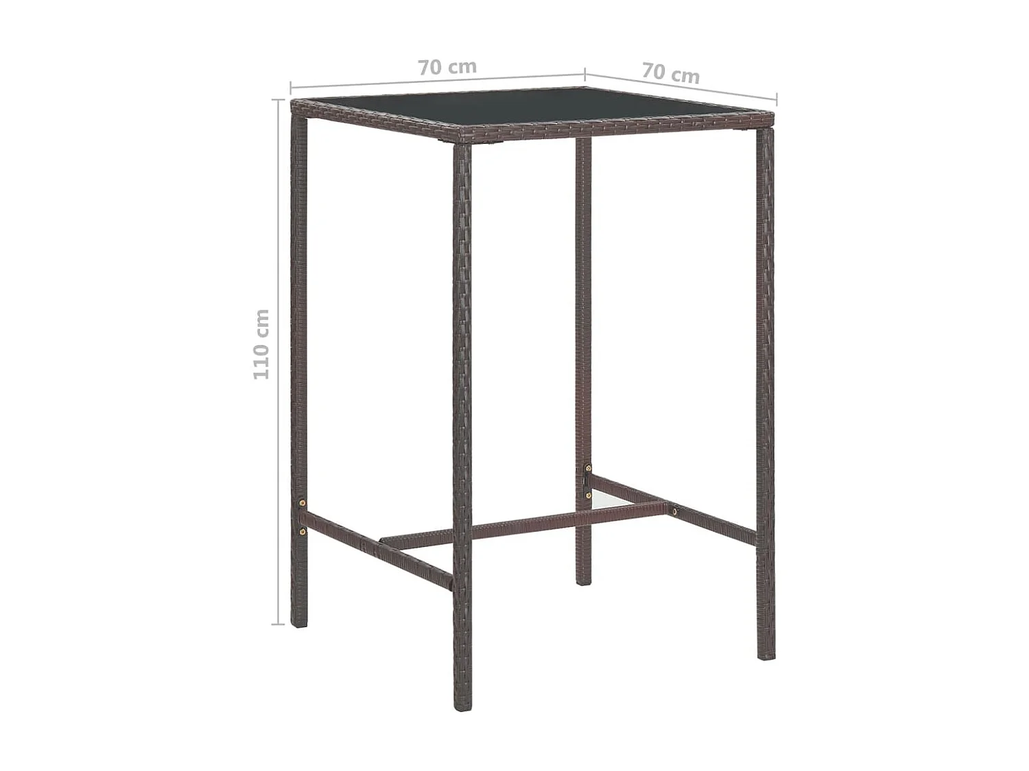 Meubles de bar de jardin 3pcs et coussins Résine tressée Marron 3