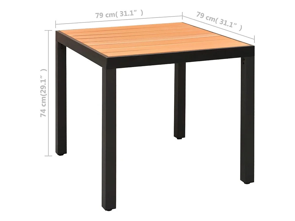 Ensemble de salle à manger de jardin 3 pcs Noir et marron 3