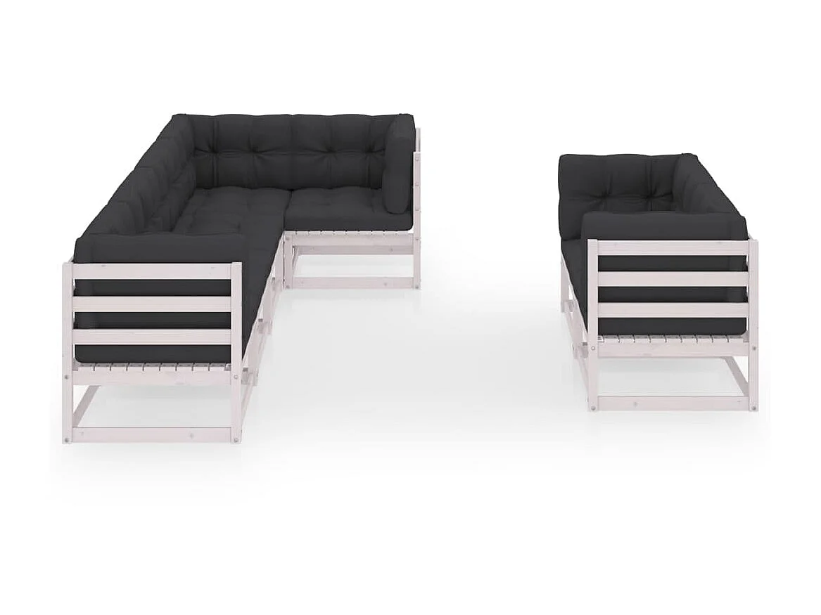 Salon de jardin 7 pcs avec coussins Bois de pin massif 78