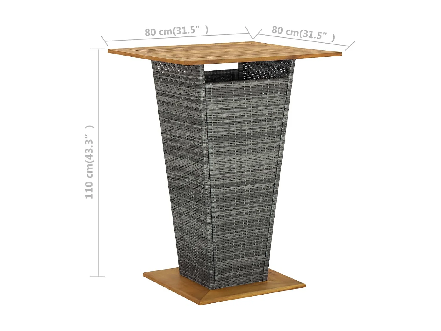 Ensemble de bar de jardin 5 pcs Gris 6