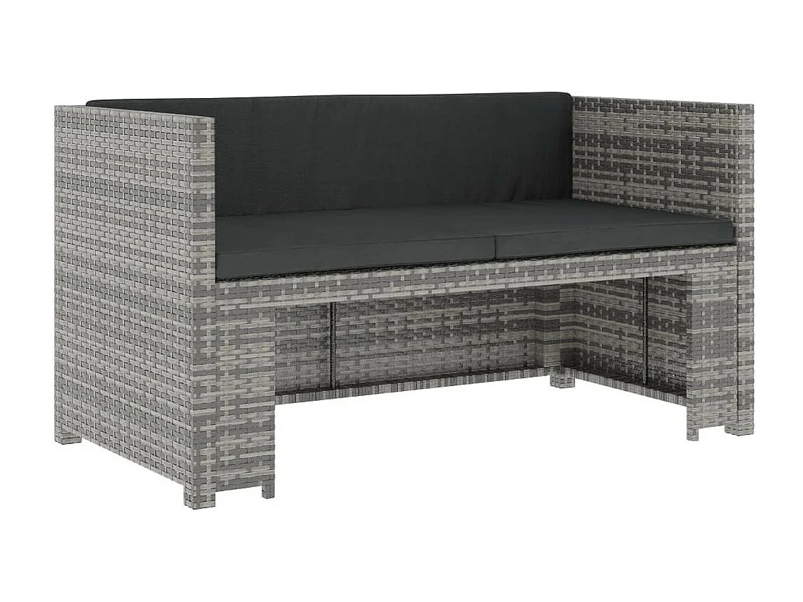 Salon de jardin 5 pcs avec coussins Résine tressée Gris 23