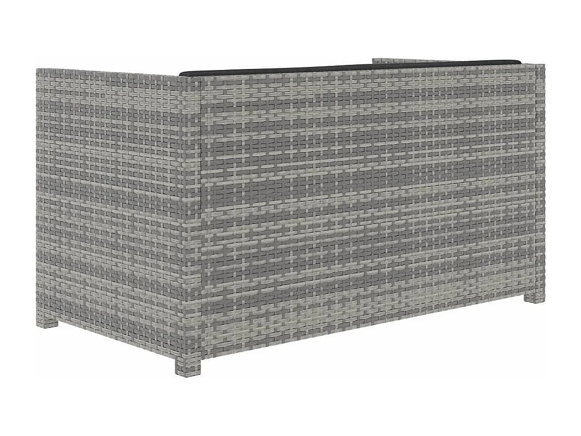 Salon de jardin 5 pcs avec coussins Résine tressée Gris 23