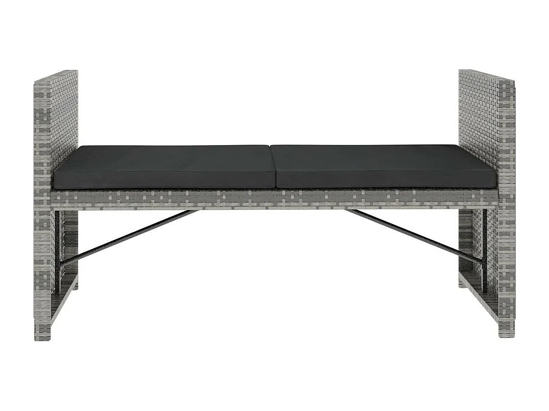 Salon de jardin 5 pcs avec coussins Résine tressée Gris 23