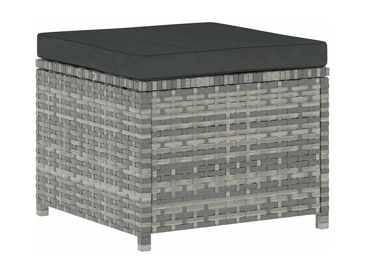 Salon de jardin 5 pcs avec coussins Résine tressée Gris 23