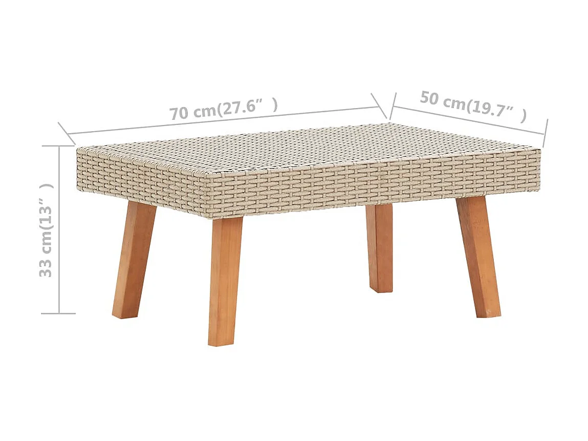 Salon de jardin 3 pcs avec coussins Résine tressée Beige