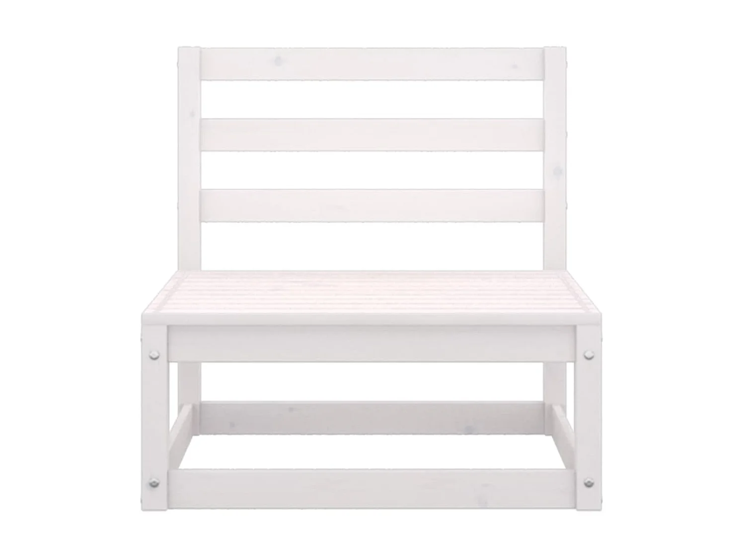 Salon de jardin 5 pcs Blanc Bois de pin massif 10