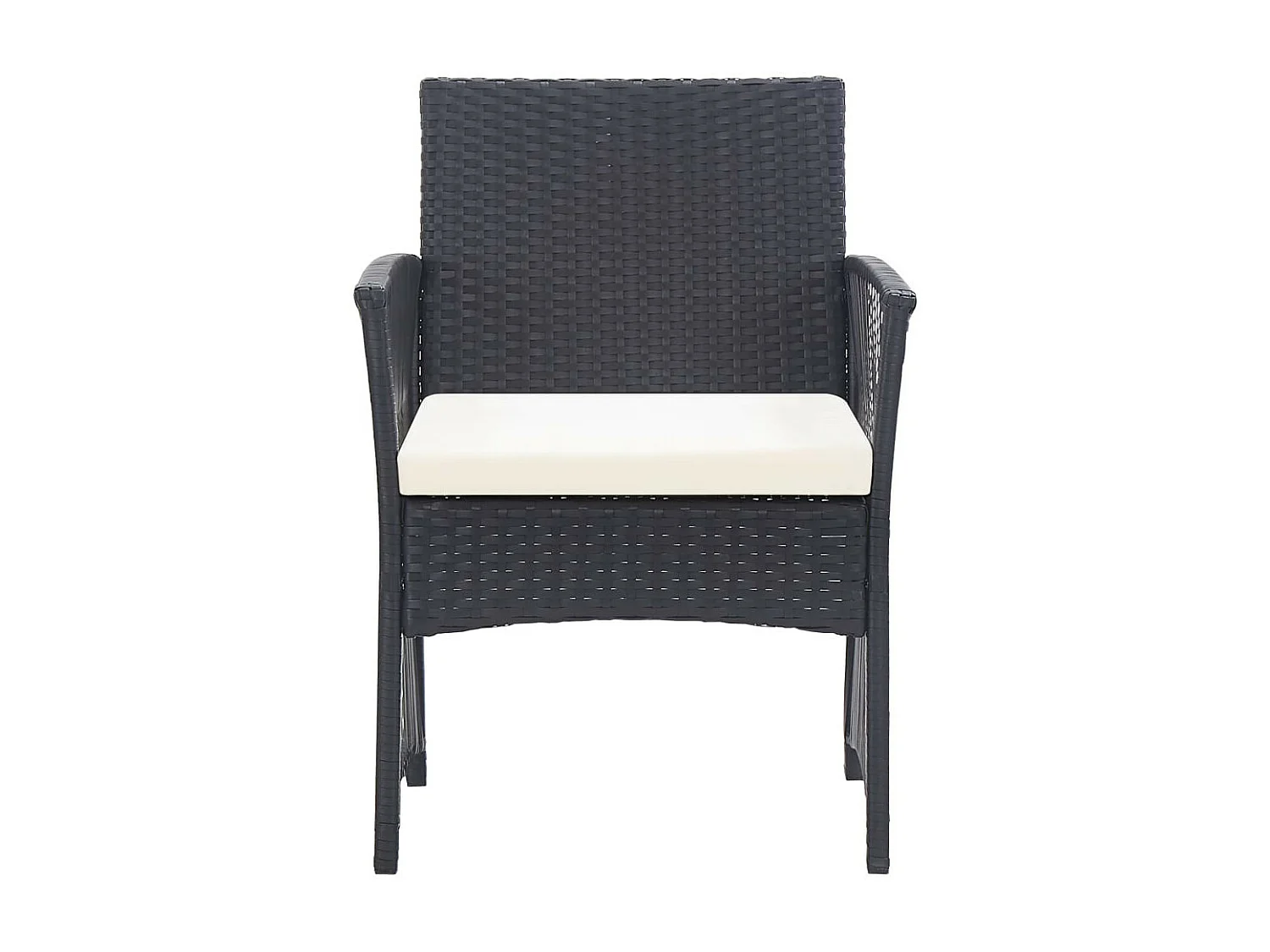 Salon de jardin 4 pcs avec coussin Résine tressée Noir