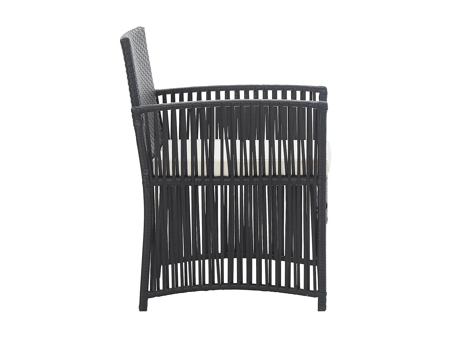 Salon de jardin 4 pcs avec coussin Résine tressée Noir