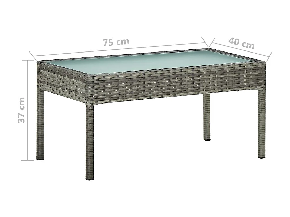 Salon de jardin 4 pcs avec coussins Résine tressée Gris 25