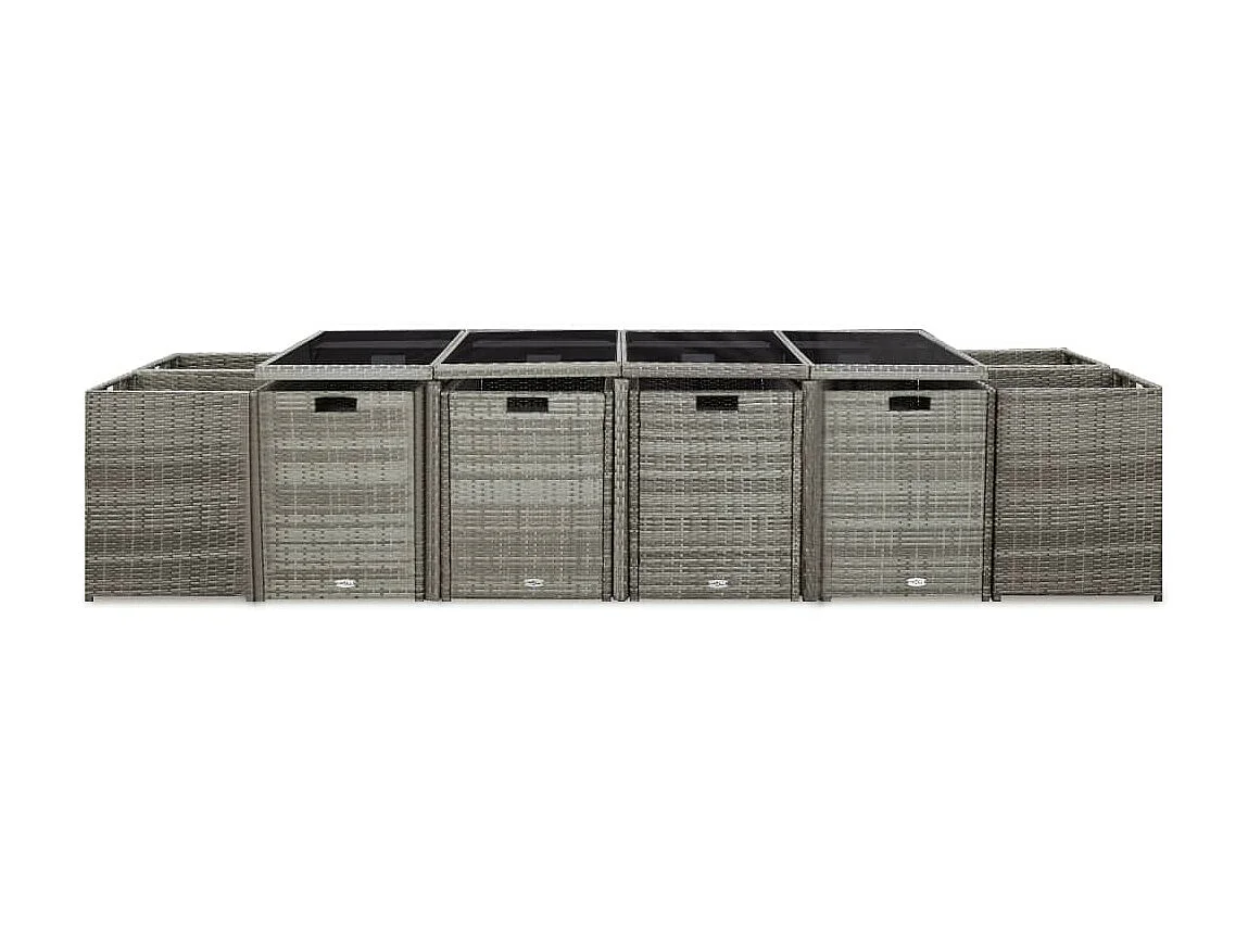 Salon de jardin 13 pcs avec coussins Résine tressée Anthracite