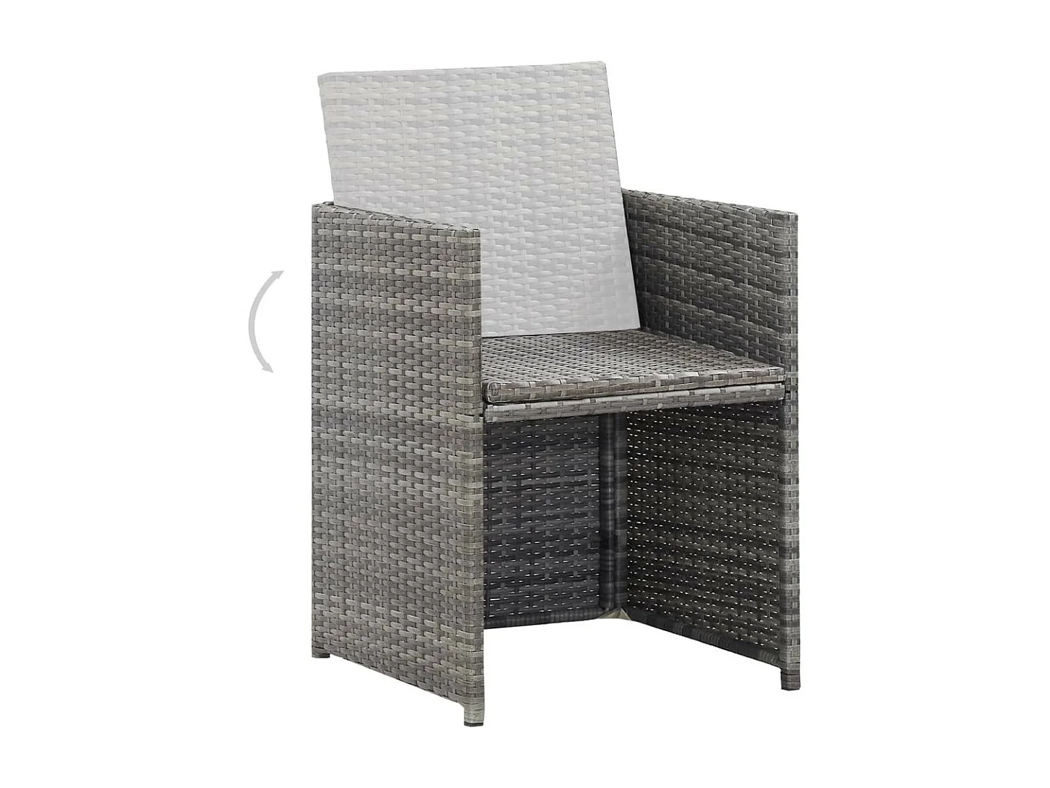 Salon de jardin 13 pcs avec coussins Résine tressée Anthracite