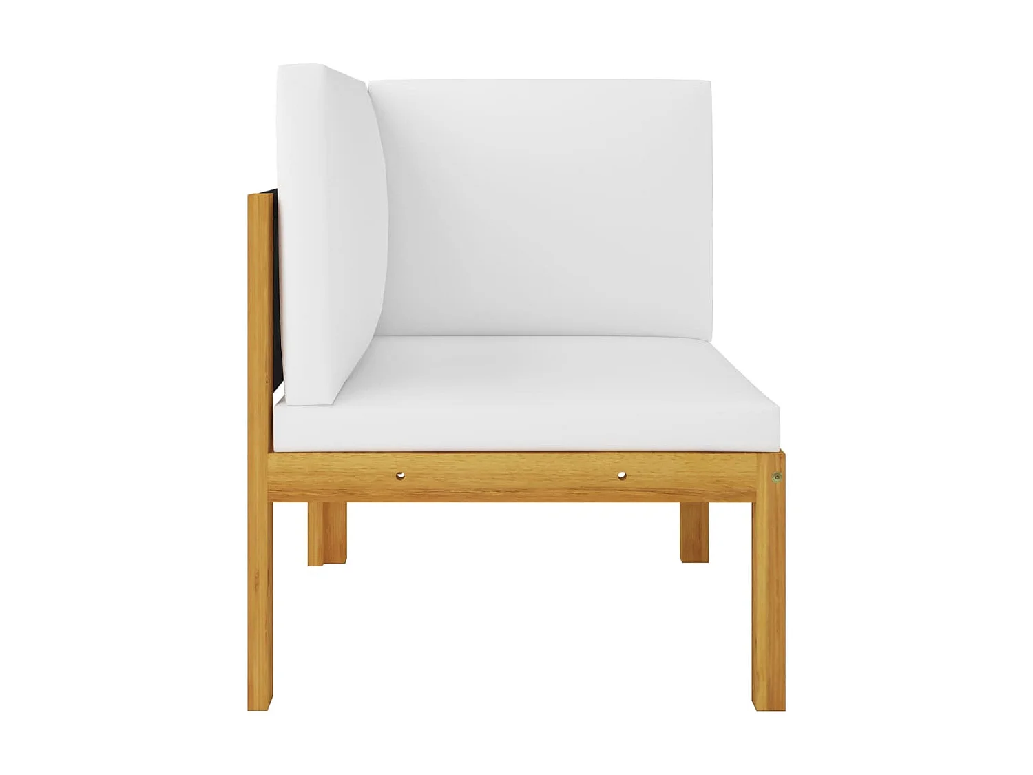 Salon de jardin 6 pcs avec coussins Crème Bois d'acacia solide 7